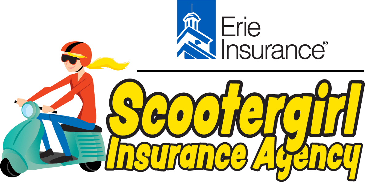 Scootergirl Insurance Agency Logo with ERIE