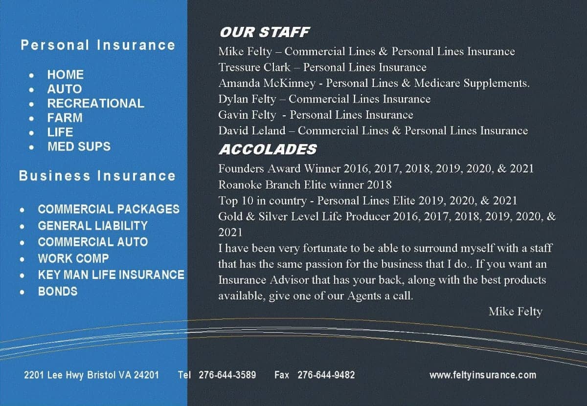 Felty Insurance Agency Flyer Info