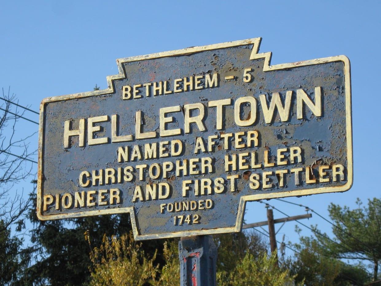 Hellertown sign in Pennsylvania