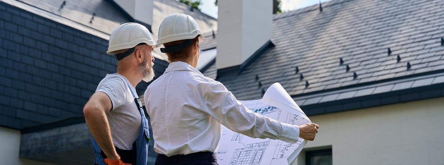 construction worker and building inspector