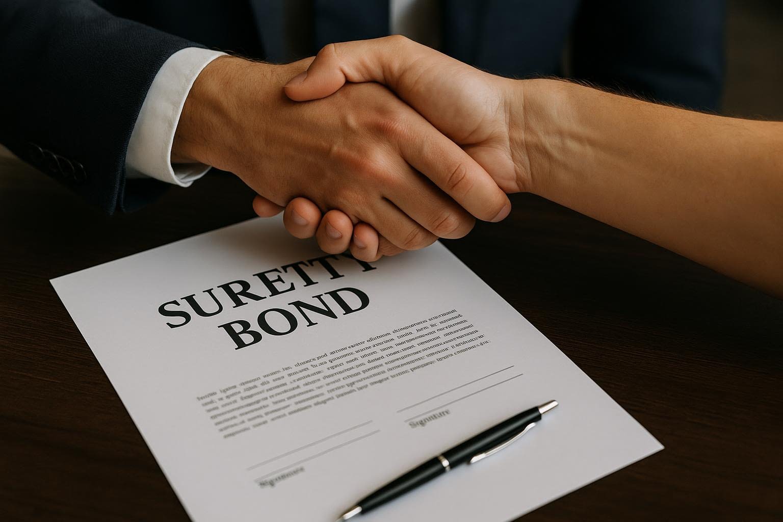 Surety Bond Document and Agreement Form