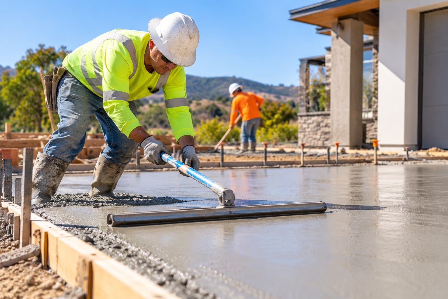 Concrete Finishing at a Modern Home
