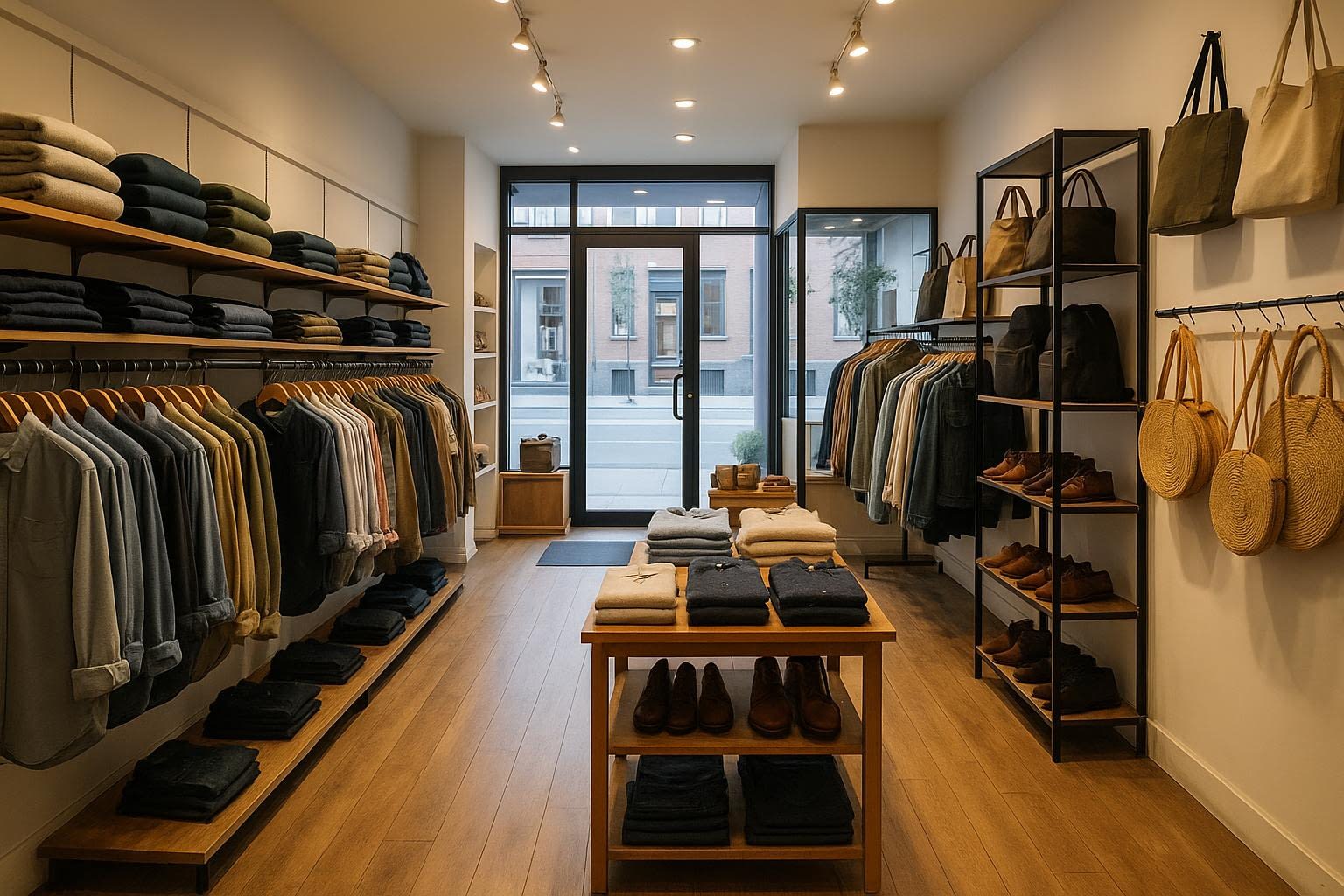 Street View of a Retail Shopfront with Window Displays