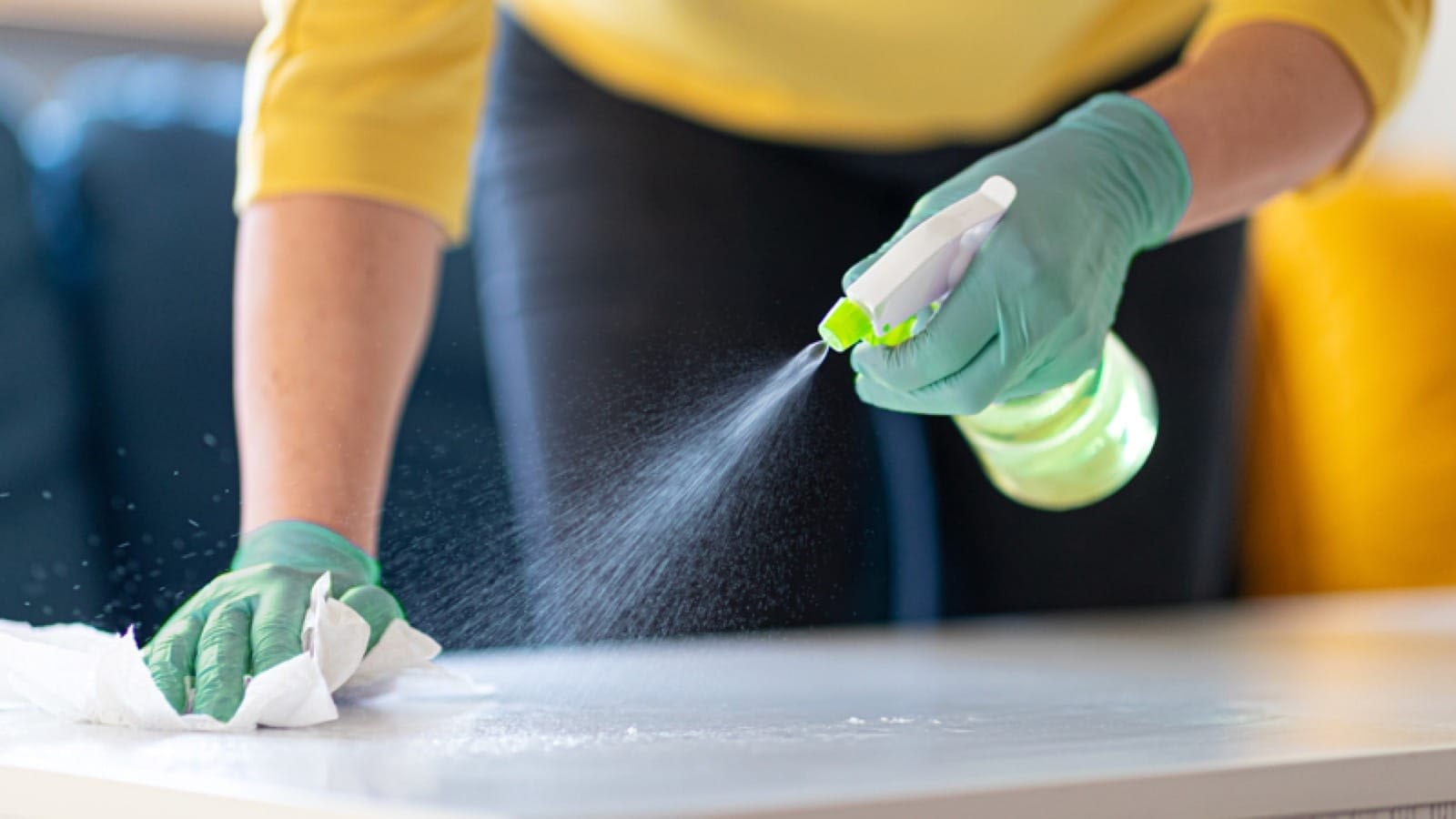 Cleaning a countertop