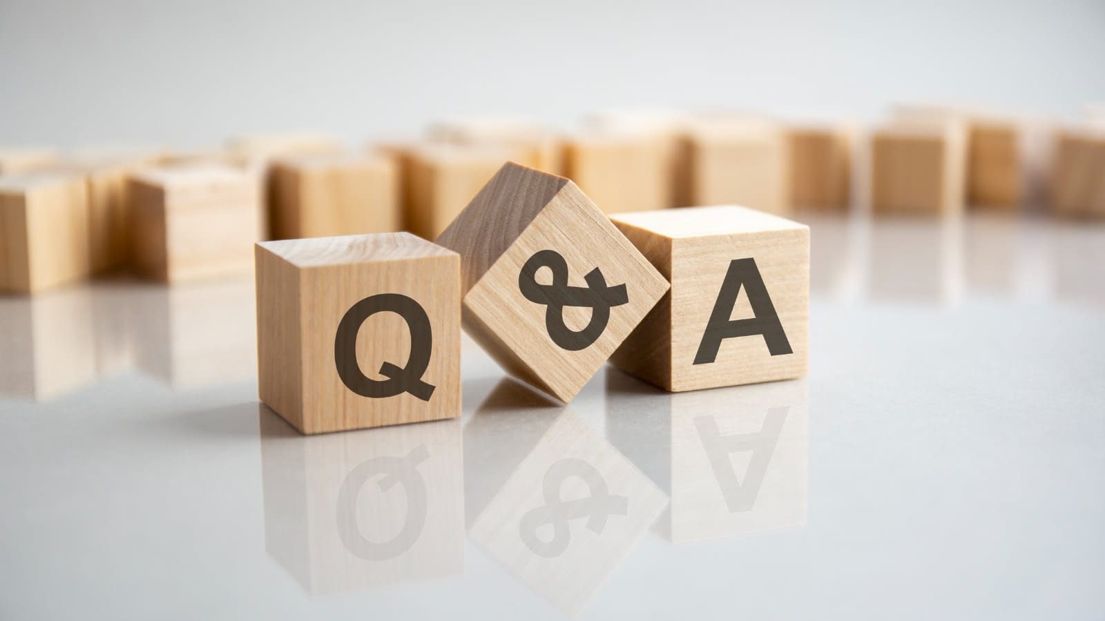 Wooden blocks lined up Q & A wooden blocks
