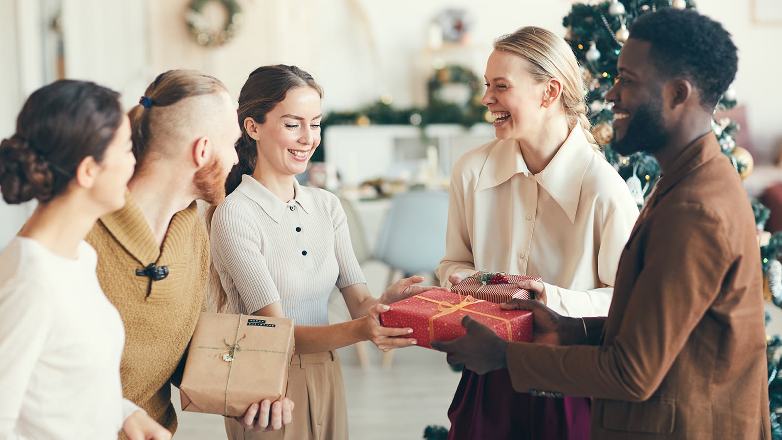 Staff Giving Christmas Presents