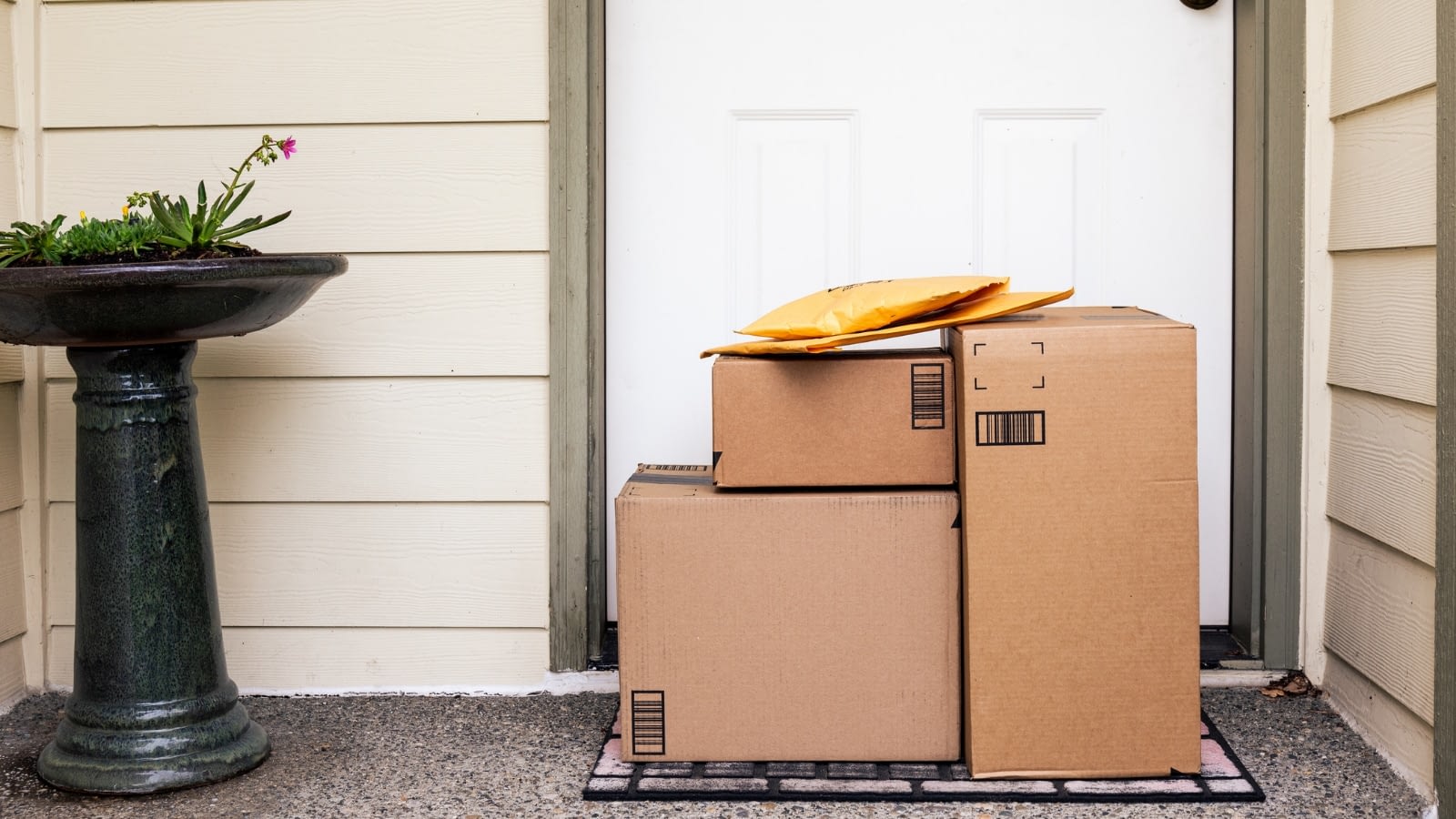 Boxes sitting on front porch