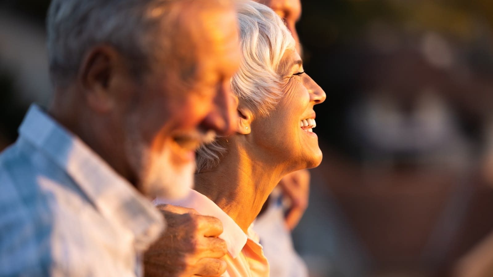 April 21 blog Close-up of older couple smiling and laughing.