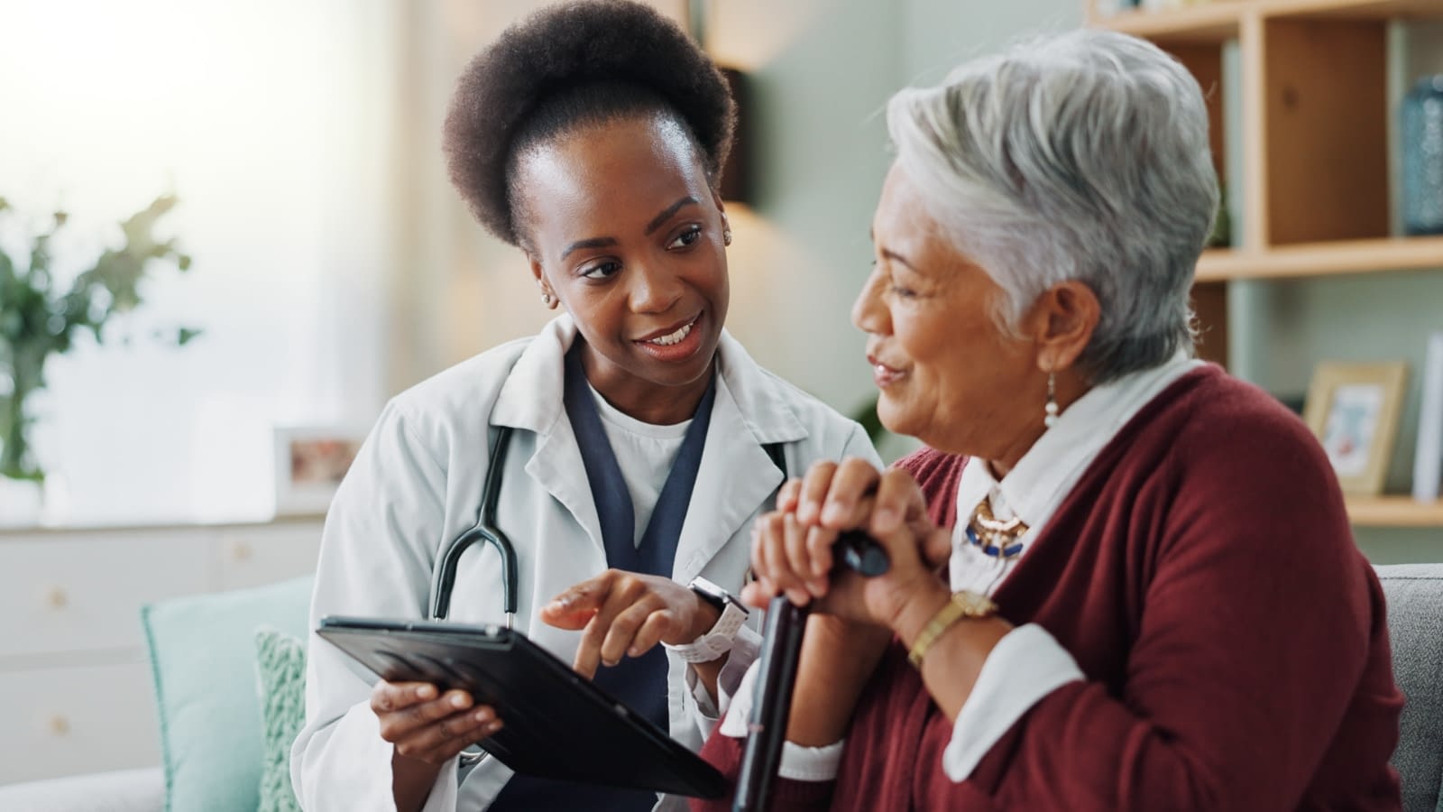 Oct 6 blog Senior woman speaking with her doctor