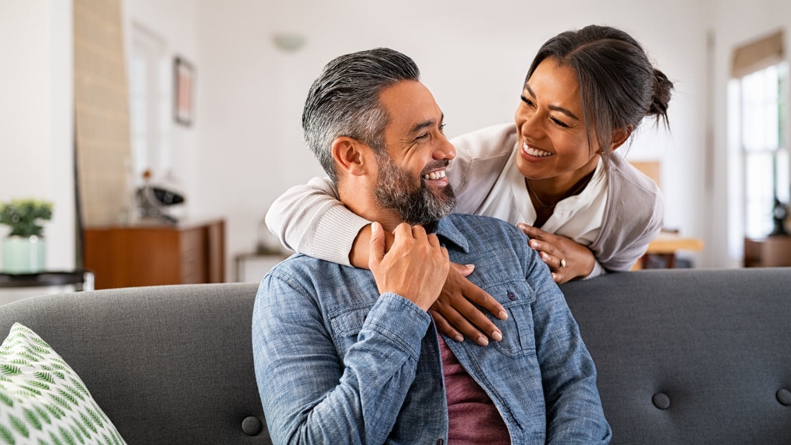 Couple smiling at each other