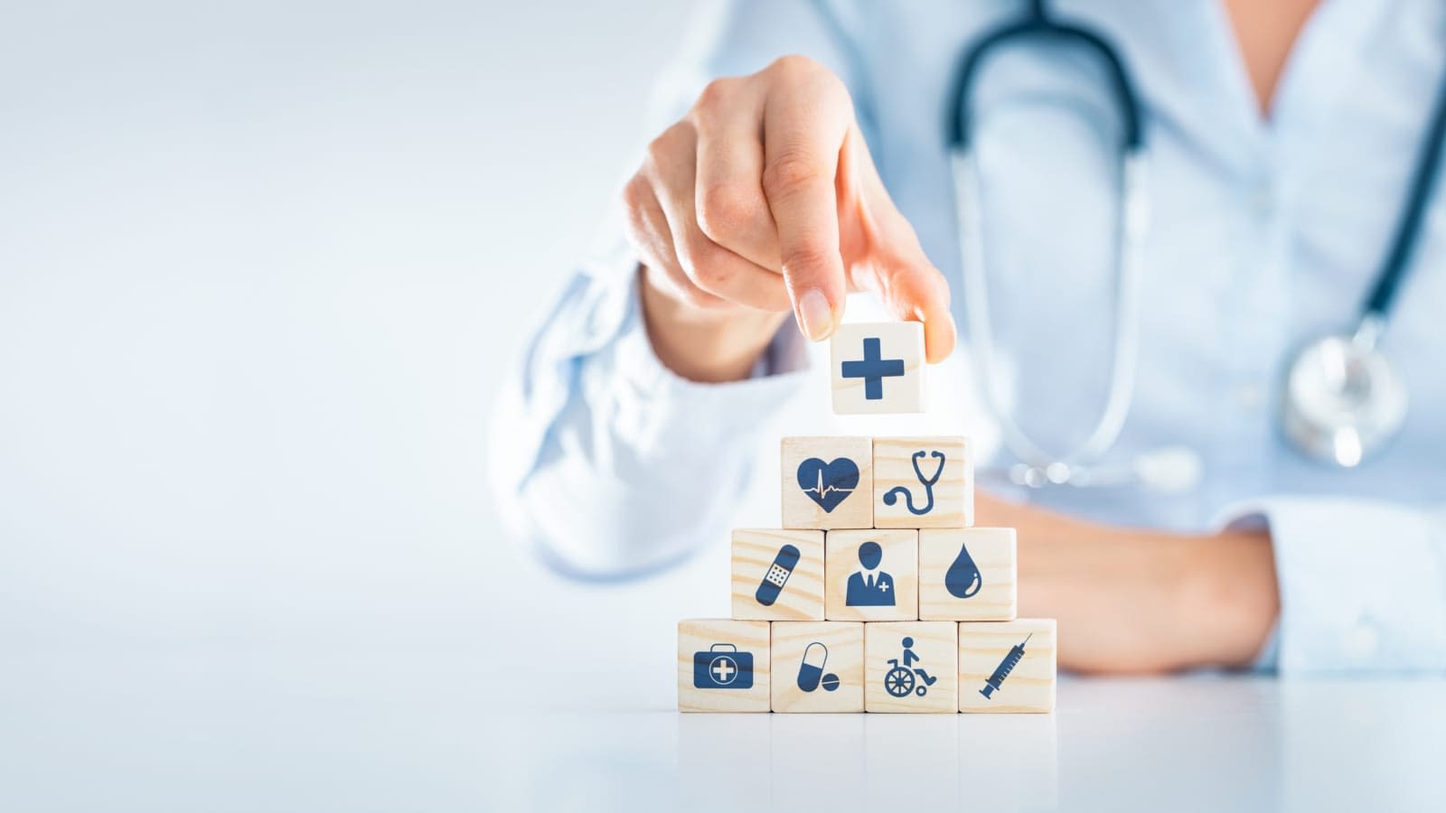 Health Blocks Hand stacking health blocks