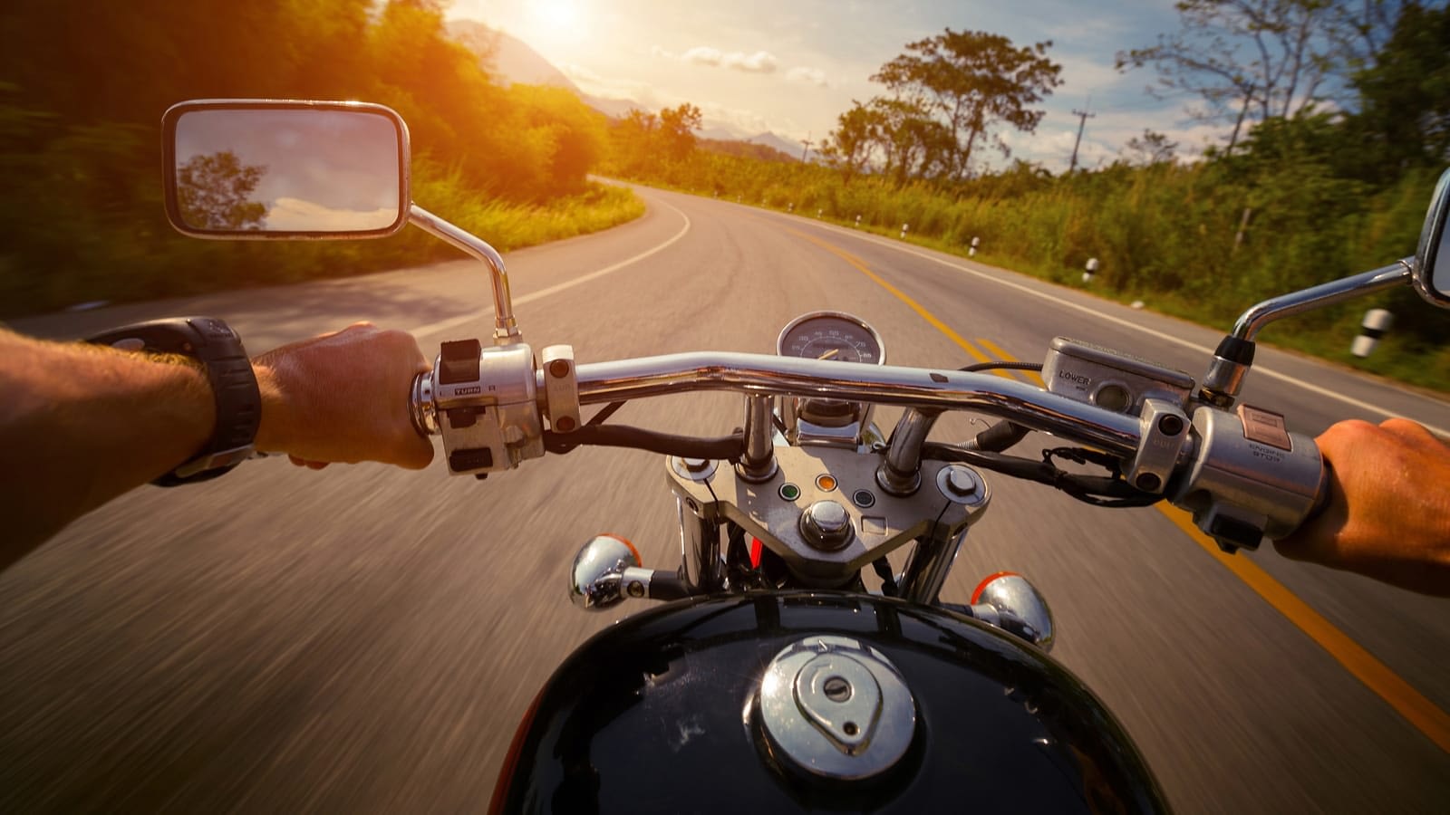 Person riding a motorcycle