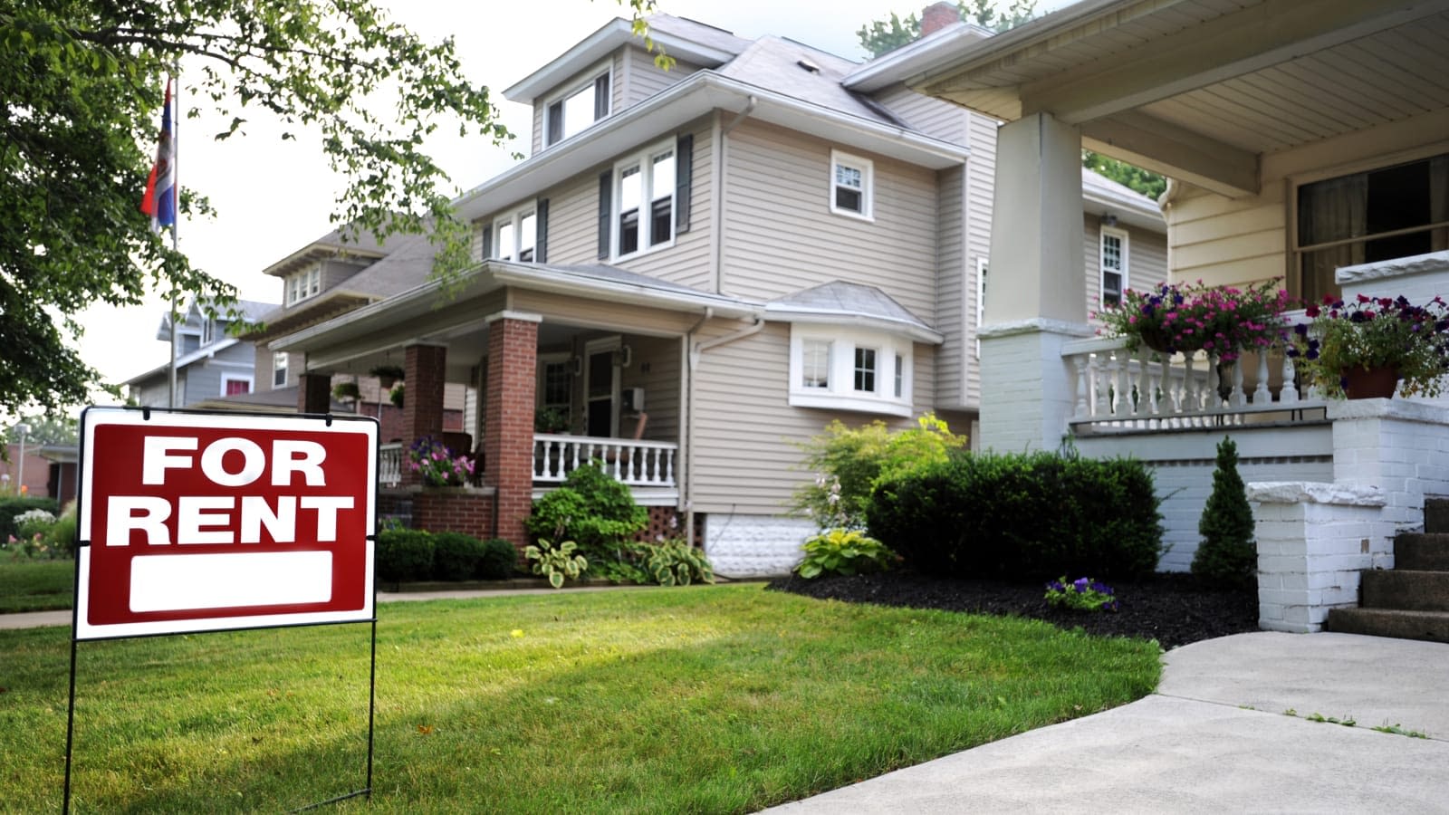 Rental Home Rental home with a "For Rent" sign in the yard