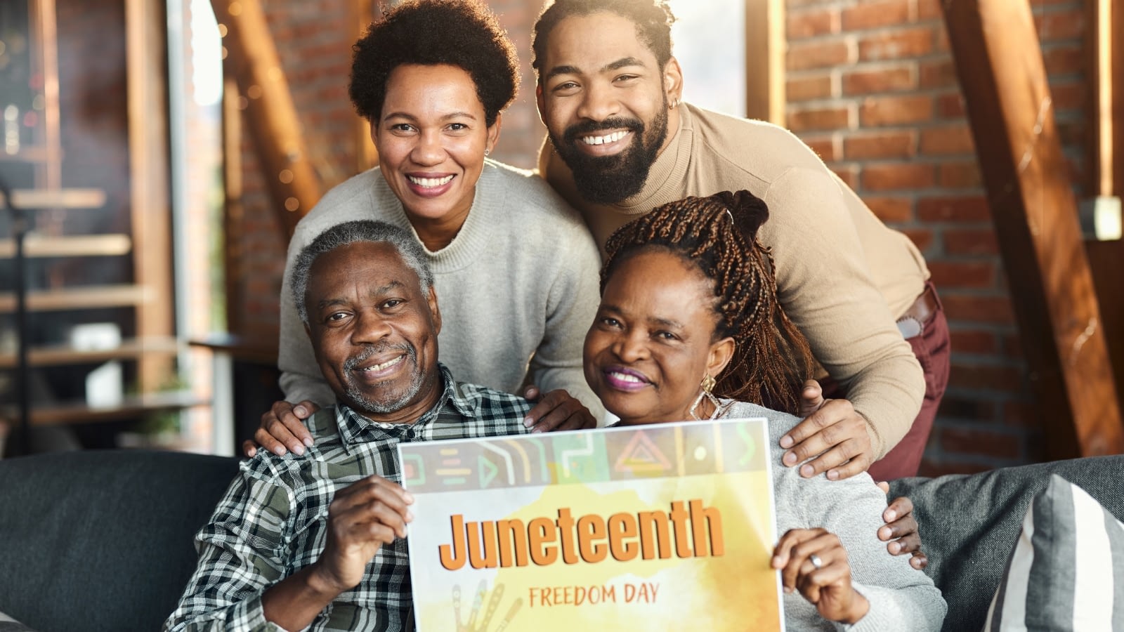 family celebrating juneteenth