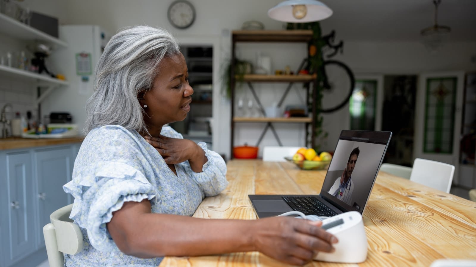 April 6 blog Older lady on telehealth call