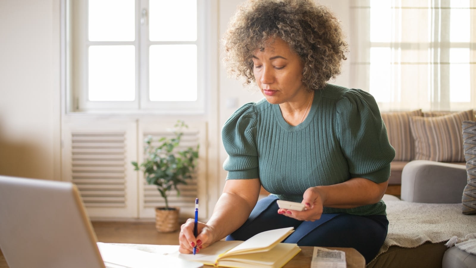 Woman researching information about life insurance policies