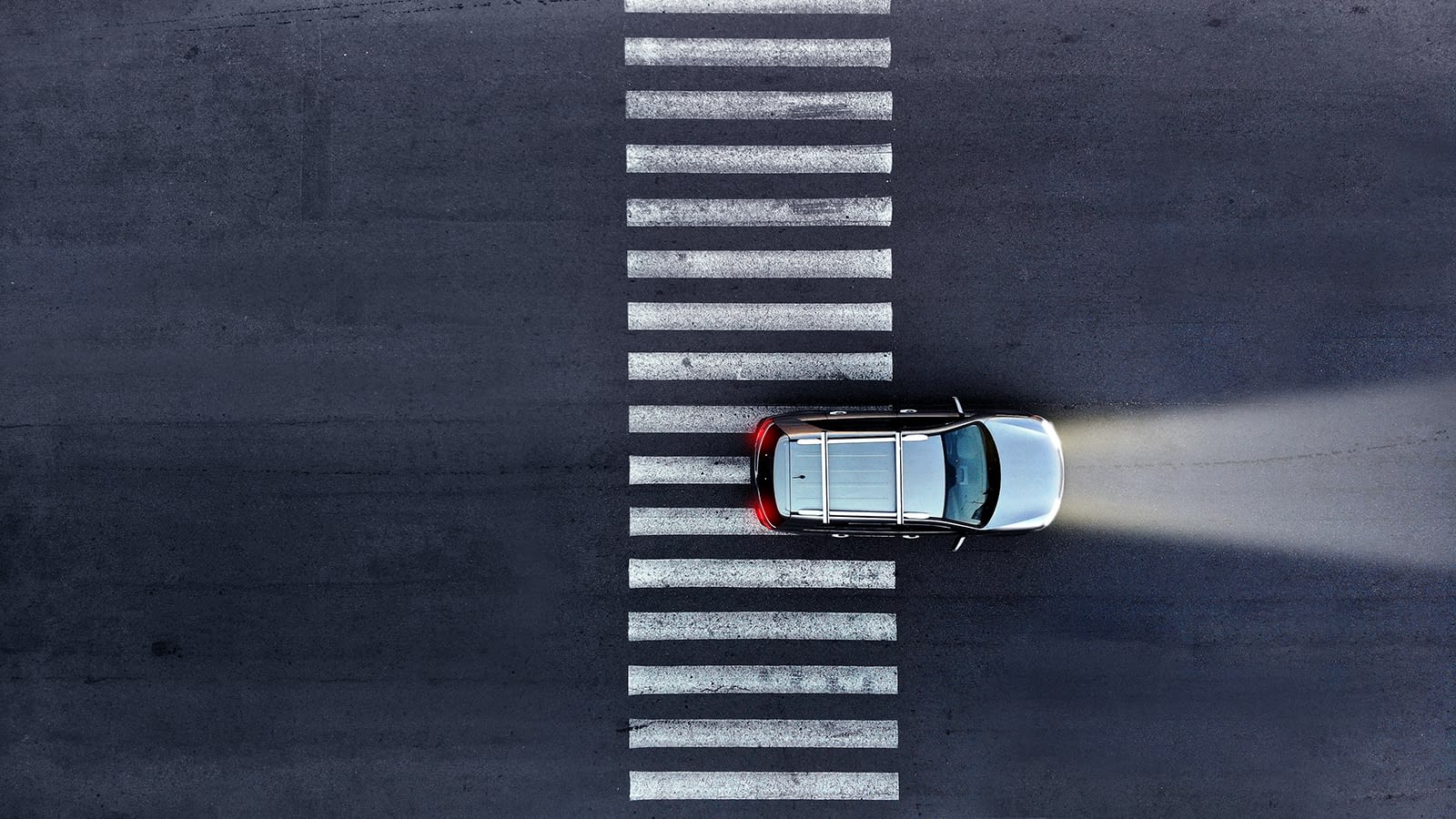 Car Entering Crosswalk Car in Crosswalk