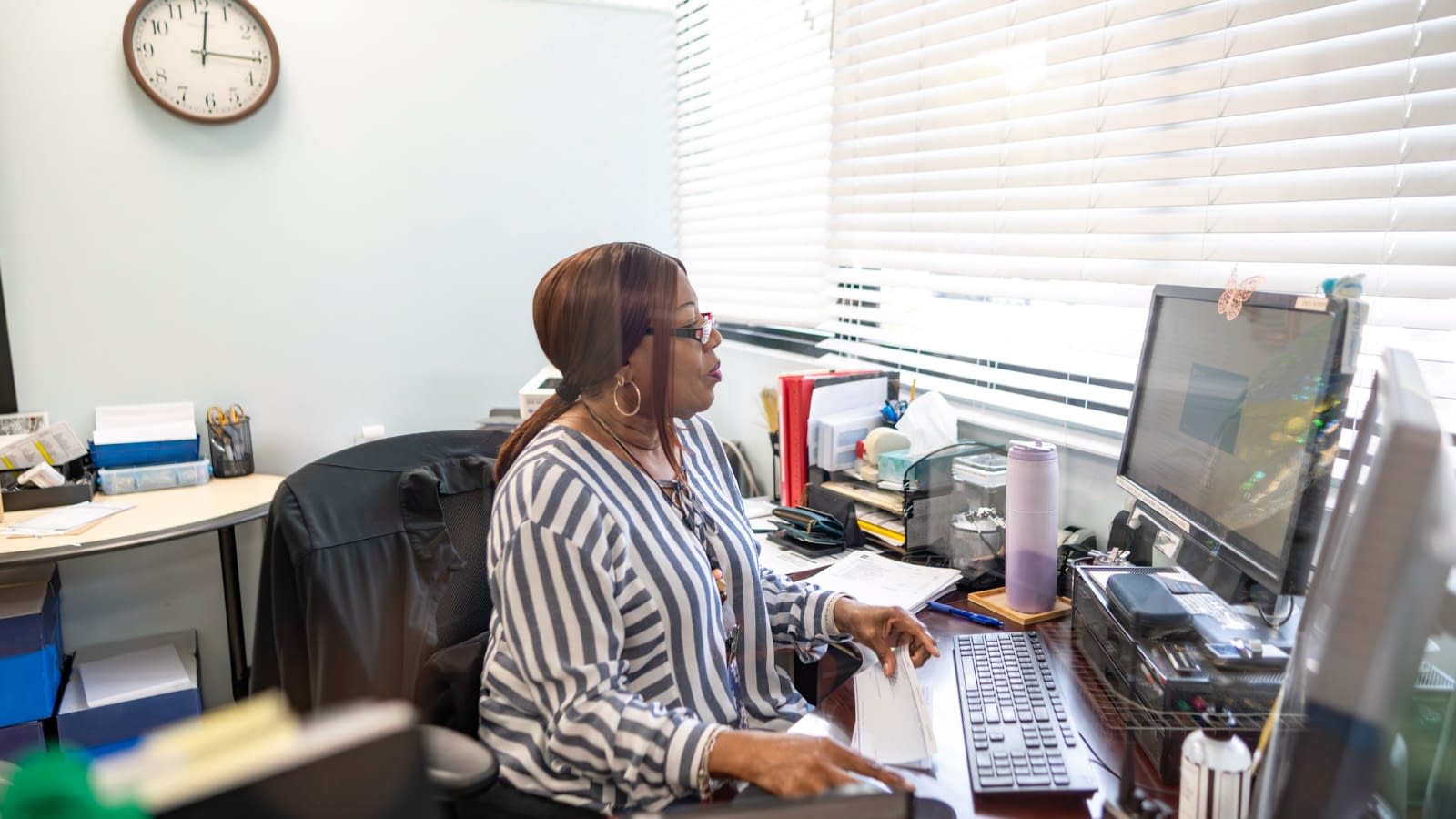 September 13 blog African-American woman working at computer