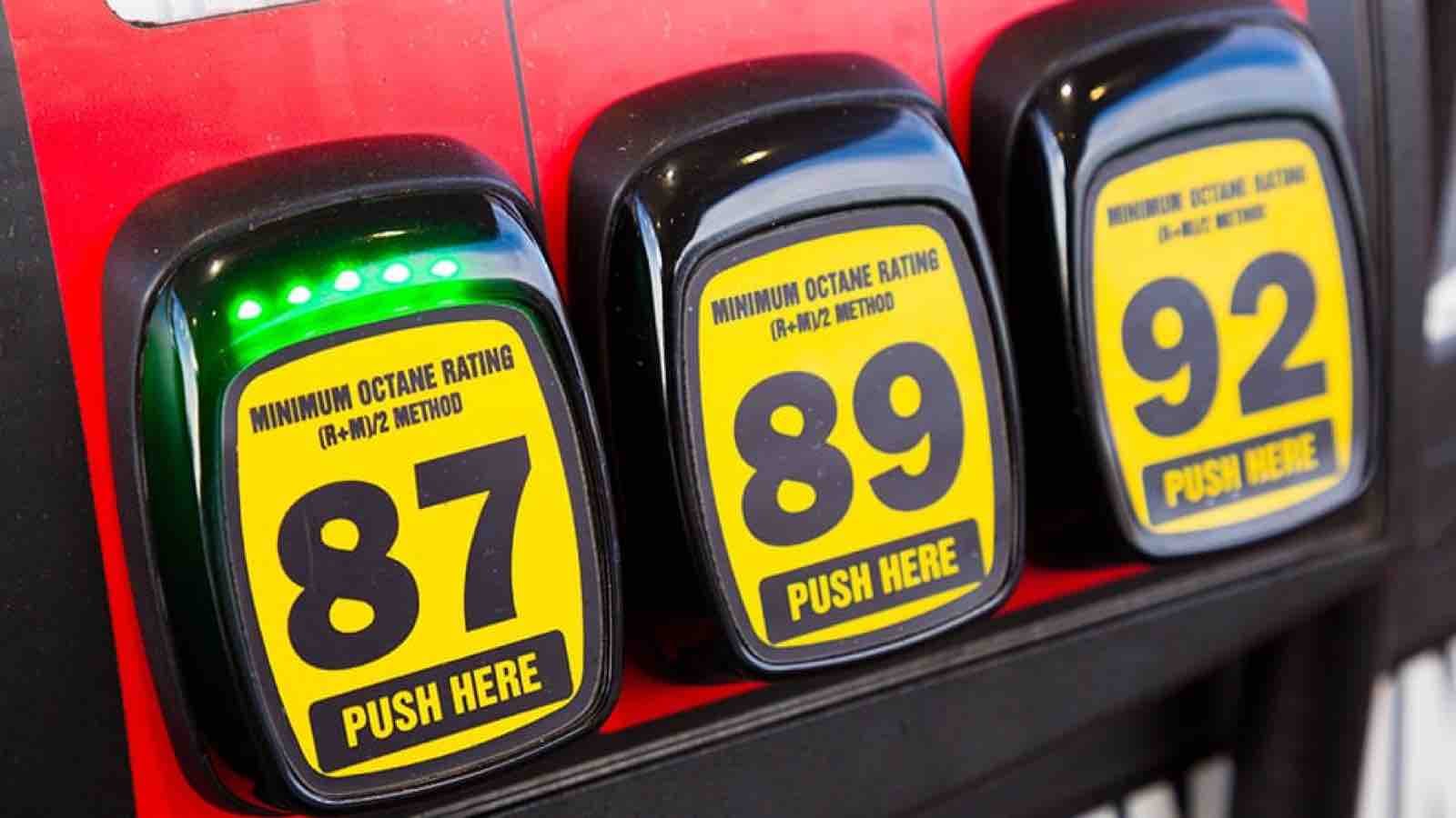 Gas octane ratings at the pump