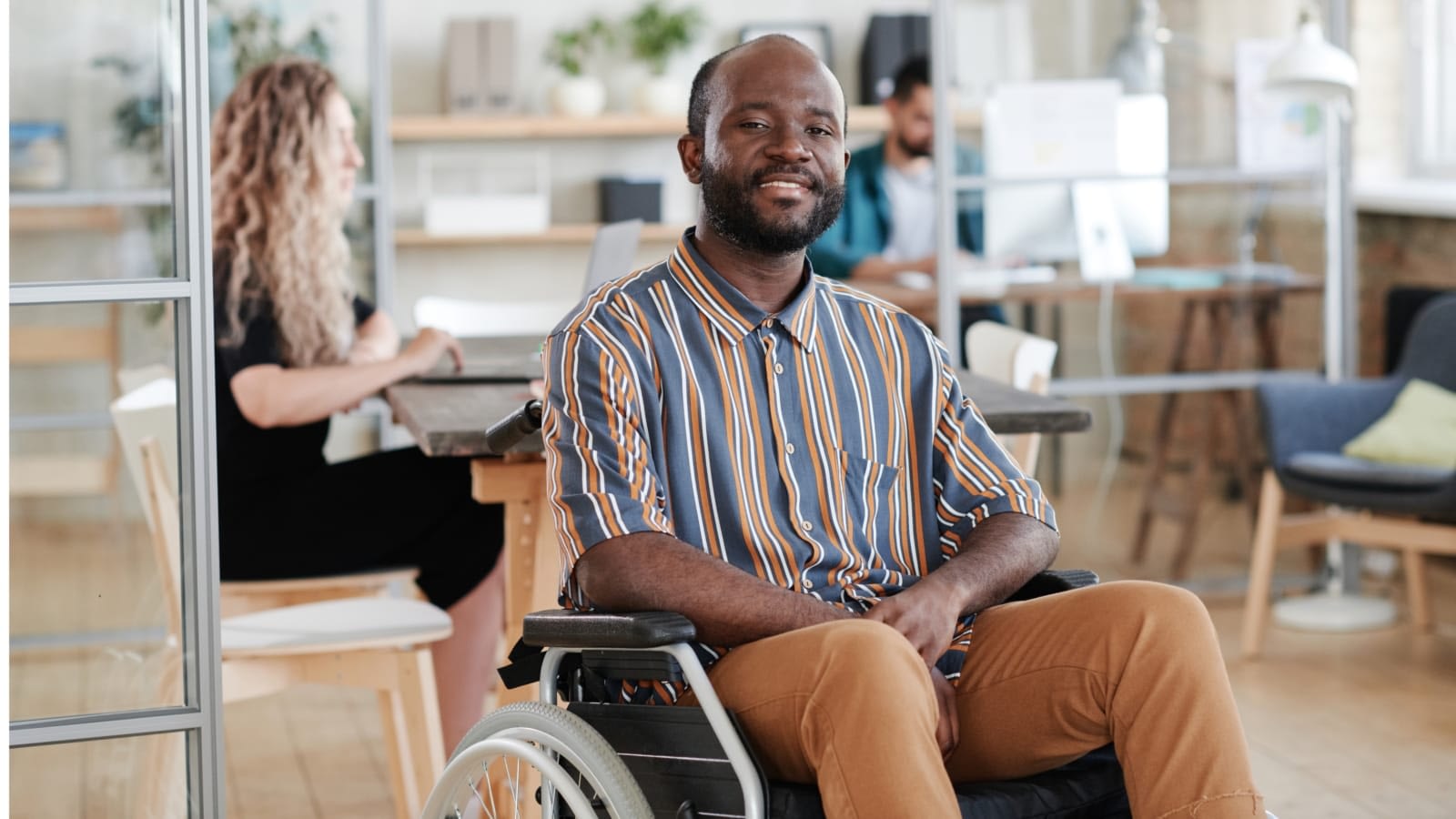 man at work in wheelchair