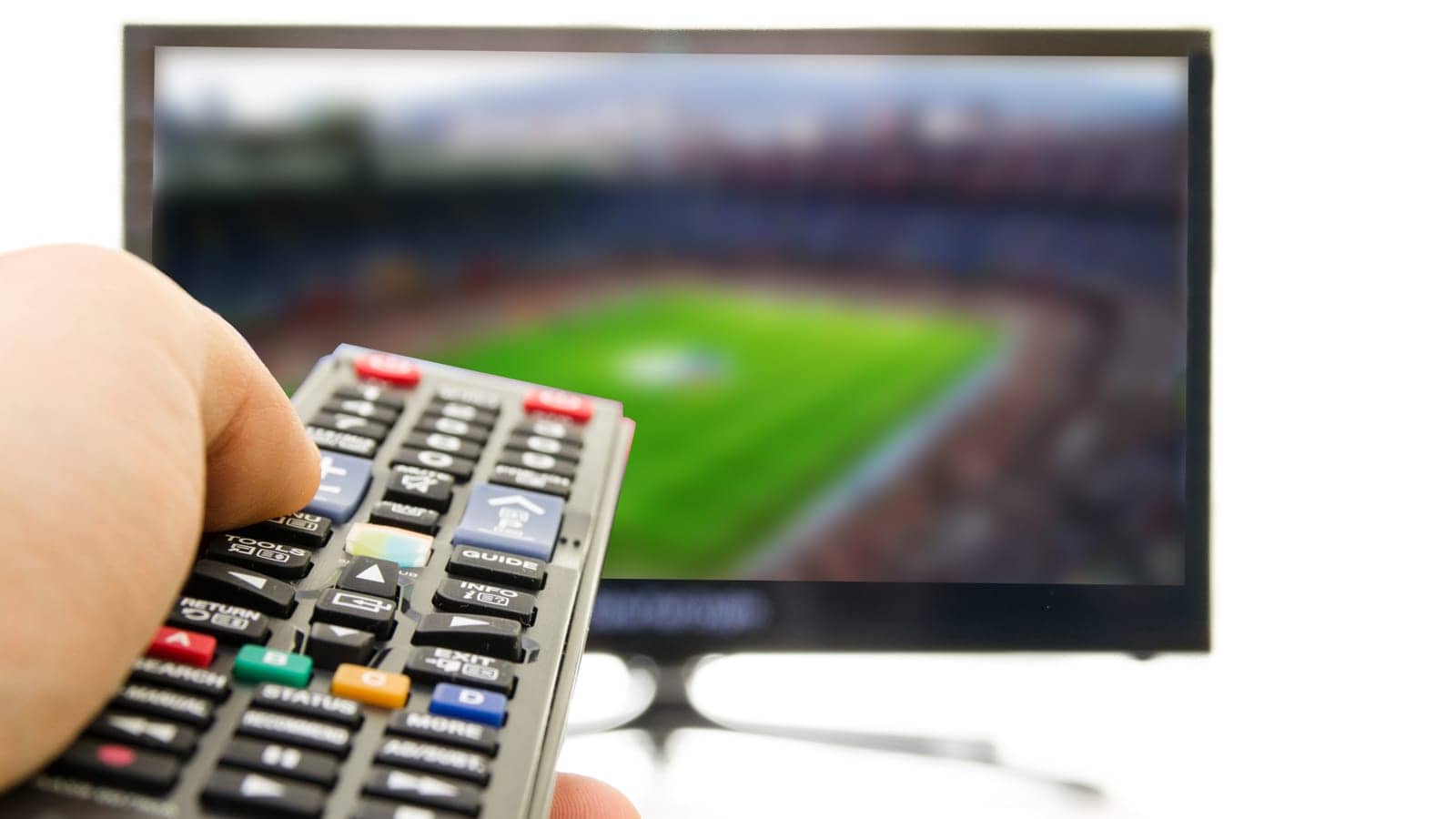 Remote pointed at TV