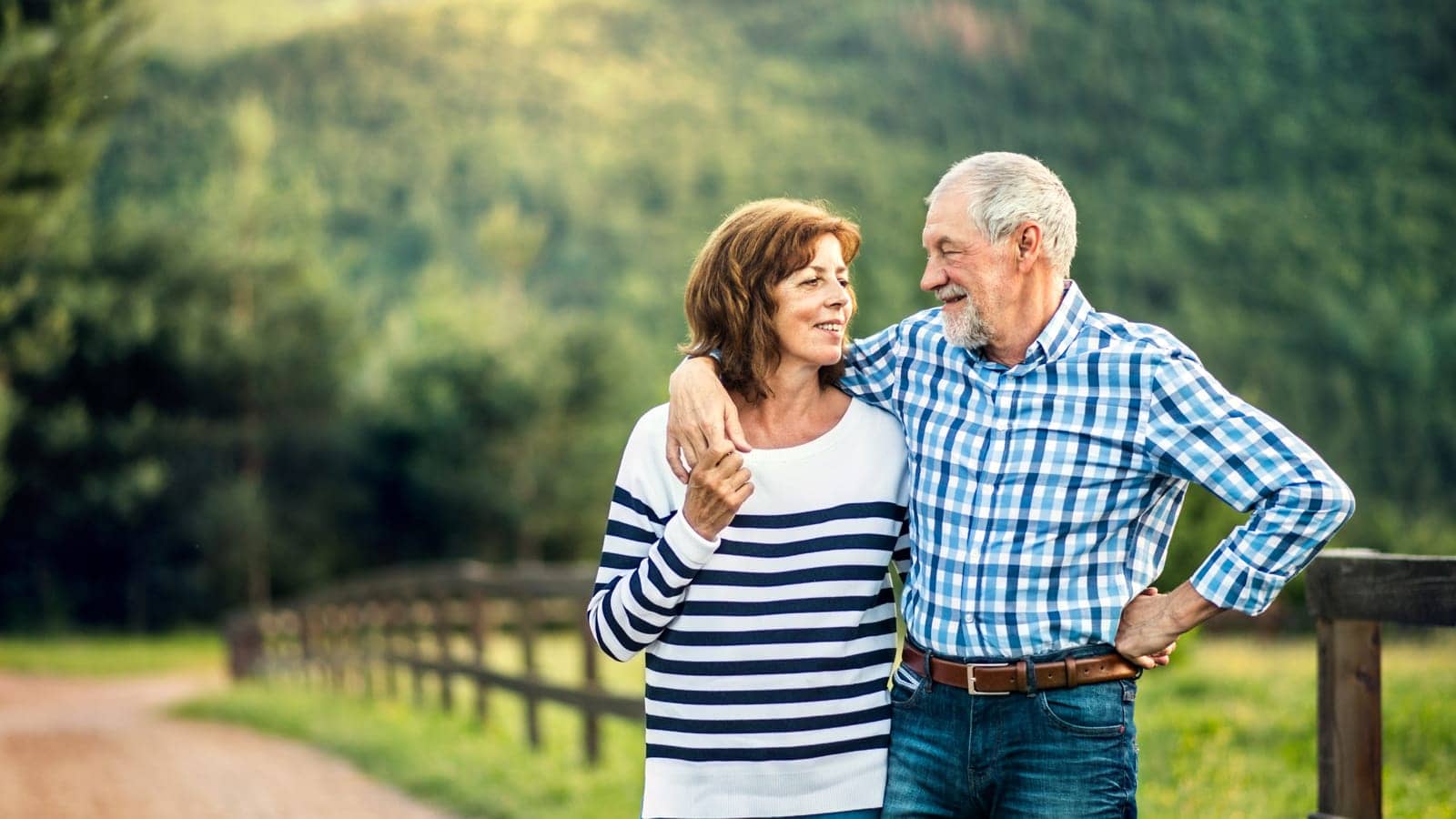 Older couple out in nature