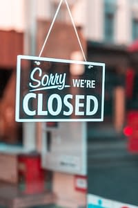 closed business sign