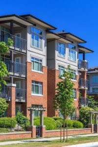 Exterior view of new condominiums.