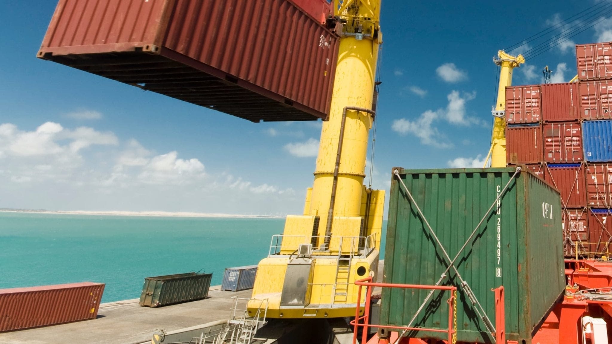 marine-insurance cargo ship crossing the ocean