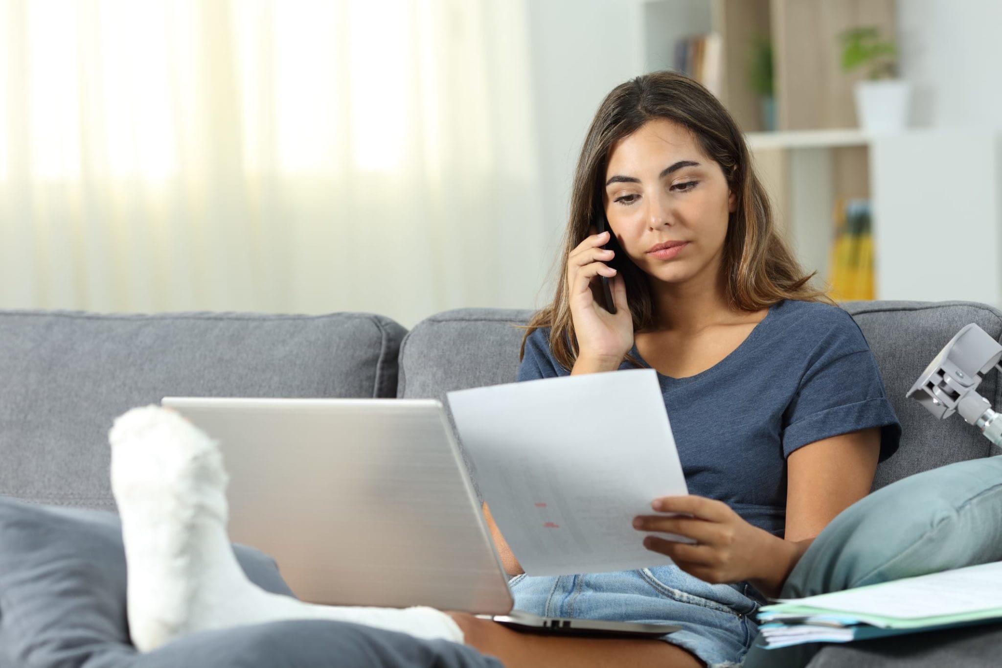 Disabled Woman Sitting on the Couch