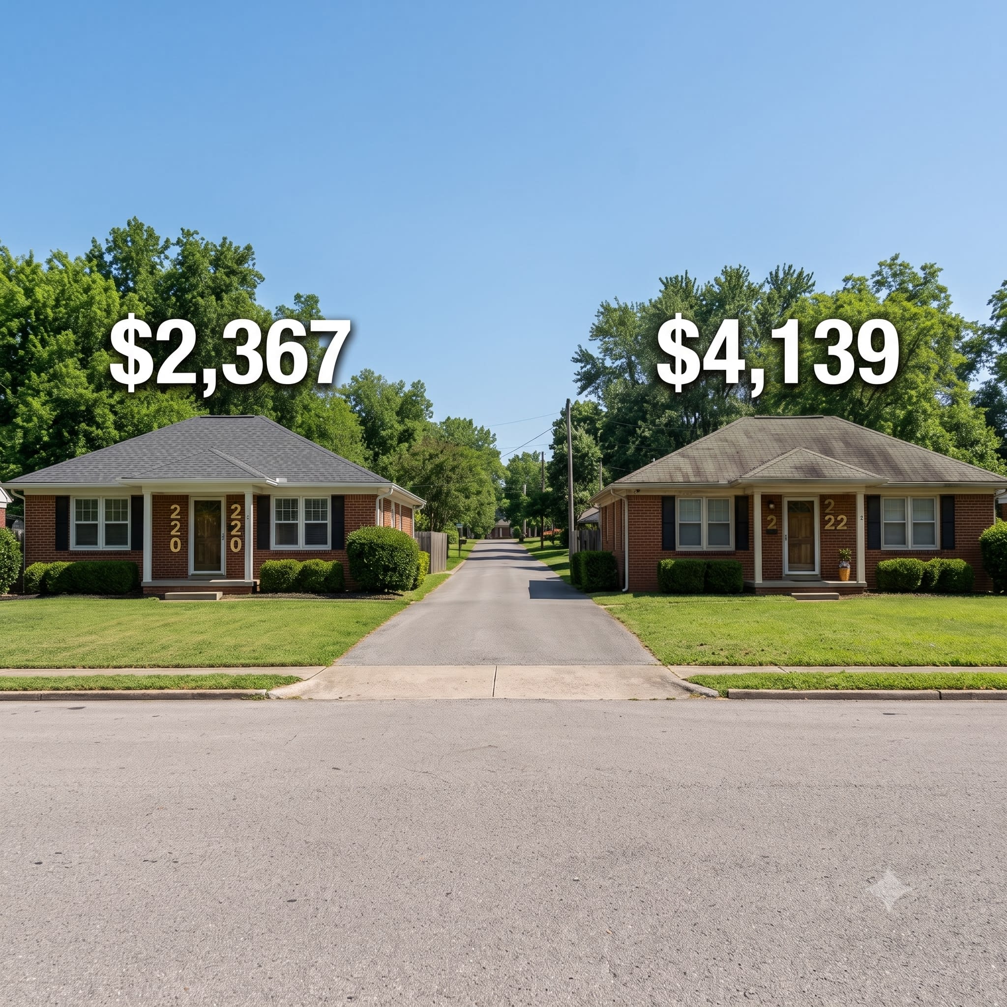 Two Homes, Different prices