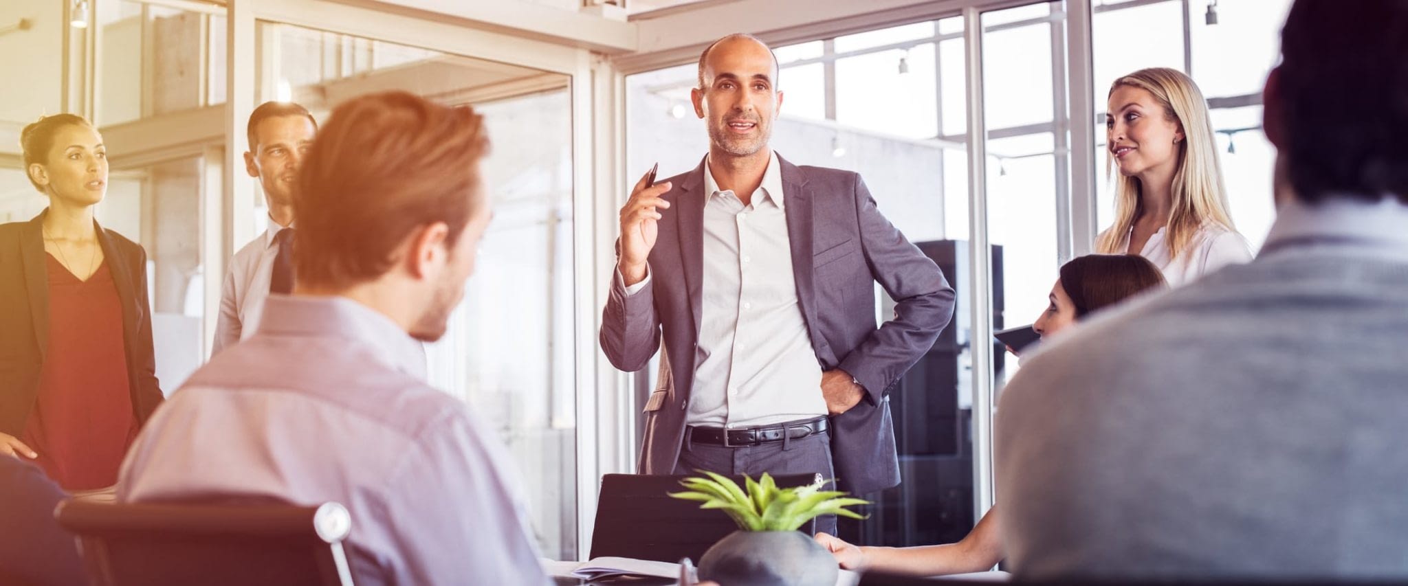 Male Professional Leading Office Meeting