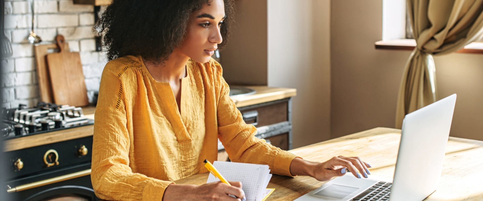 Young Woman Searching on Laptop