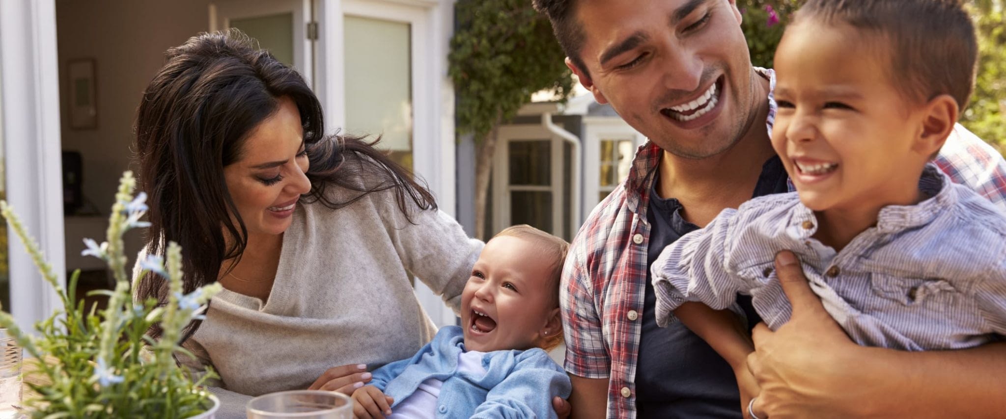 Happy Latino Family Outside