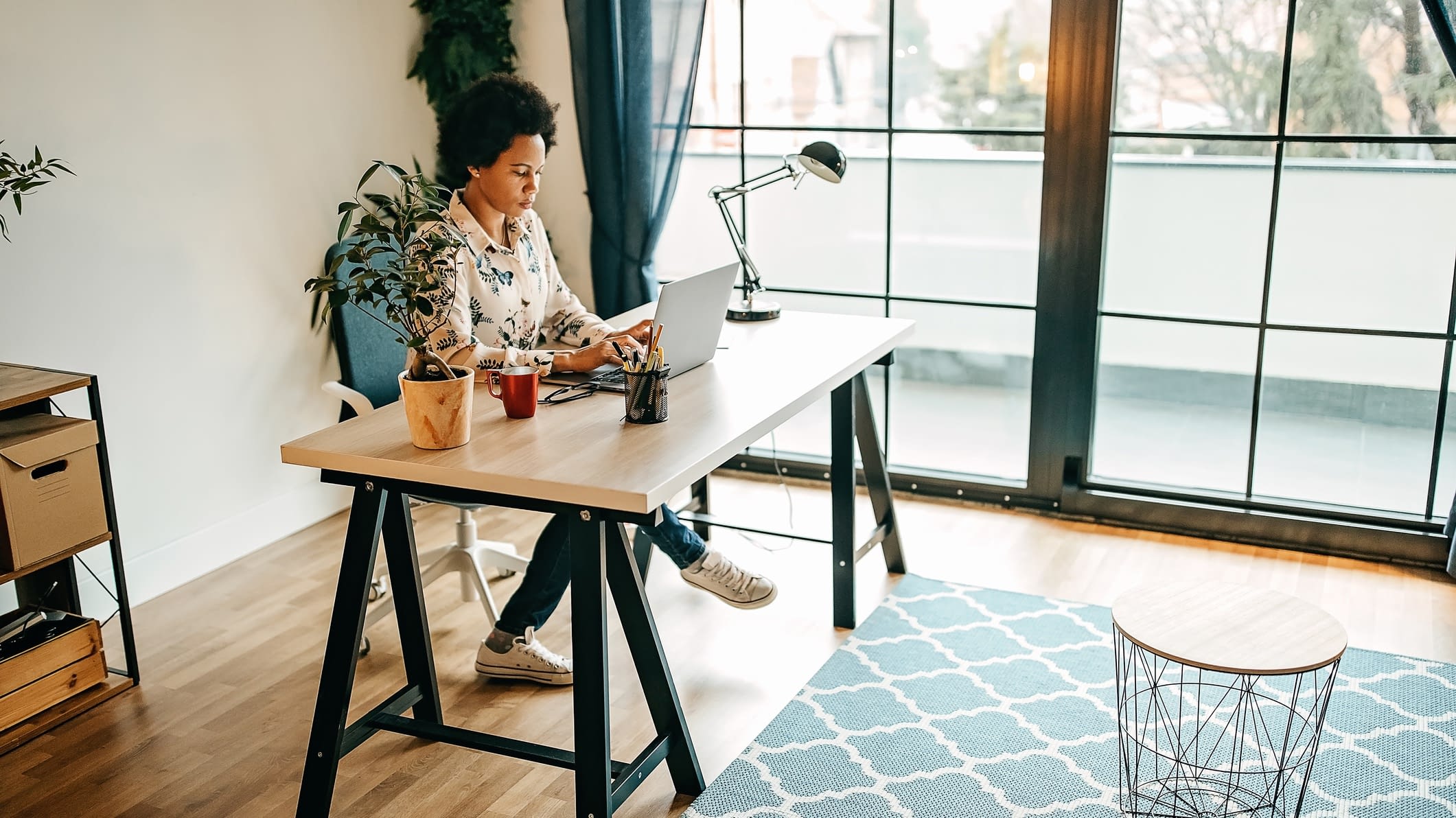 Woman working from home Remote worker
