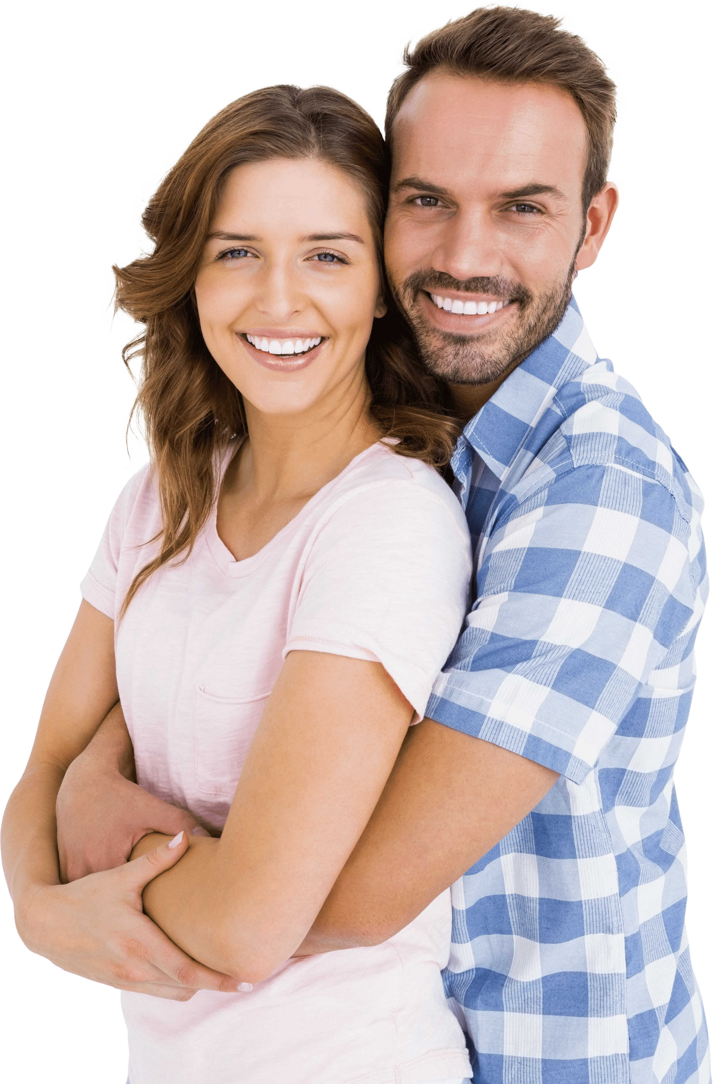 couple hugging and smiling
