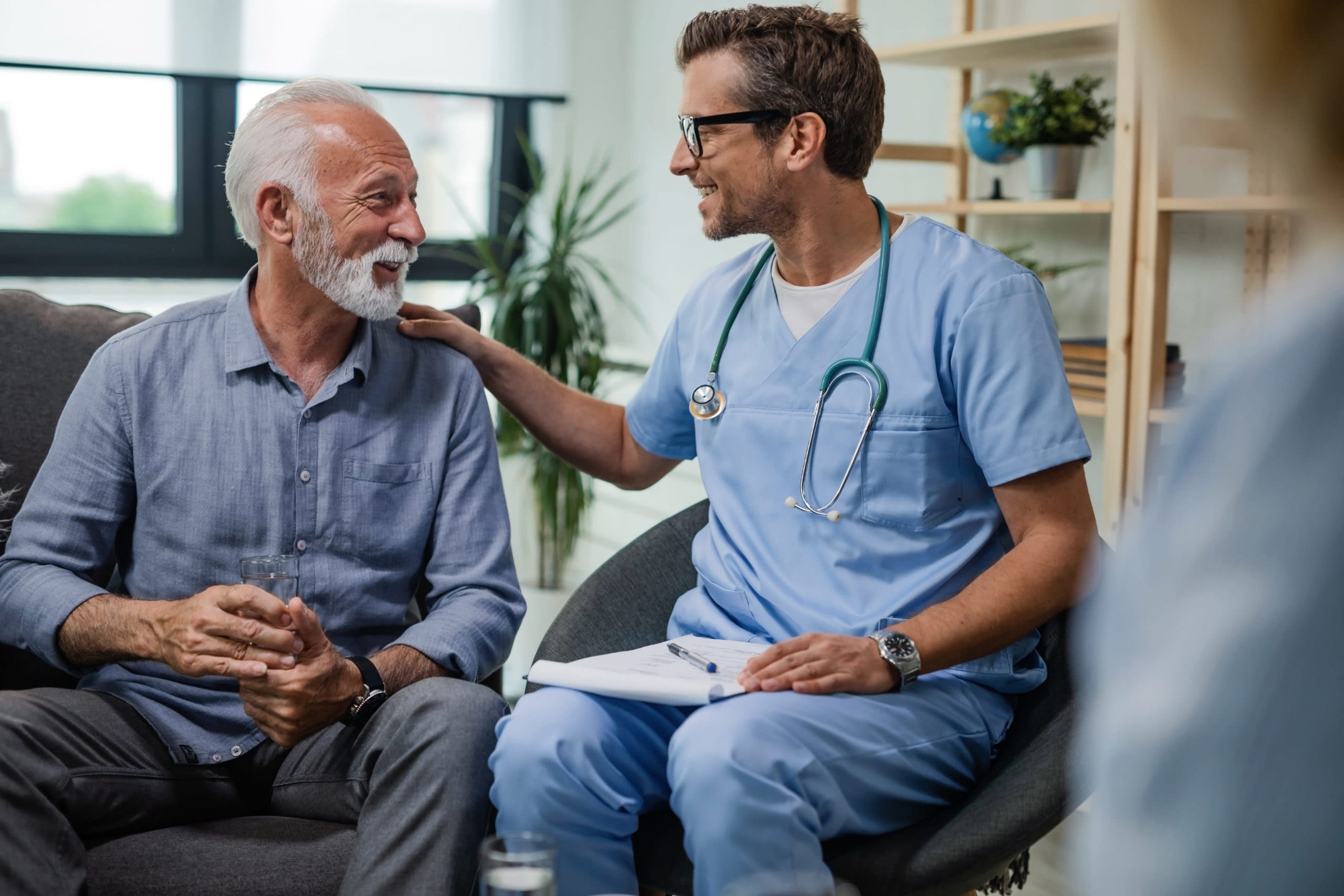 GettyImages-1152844782 Senior Male Talking With Male Doctor