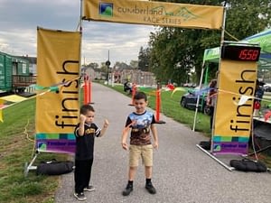 two kids at Cumberland Valleys Rails-to-Trails
