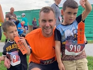 father and sons at Cumberland Valleys Rails-to-Trails