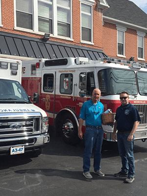 firetruck with people