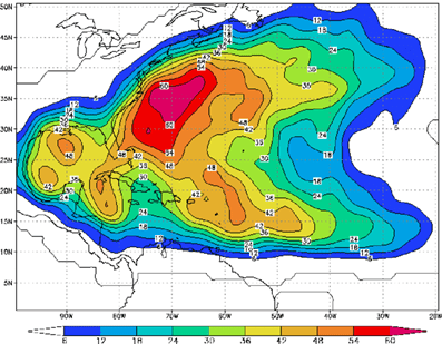 hurricane damage density chart