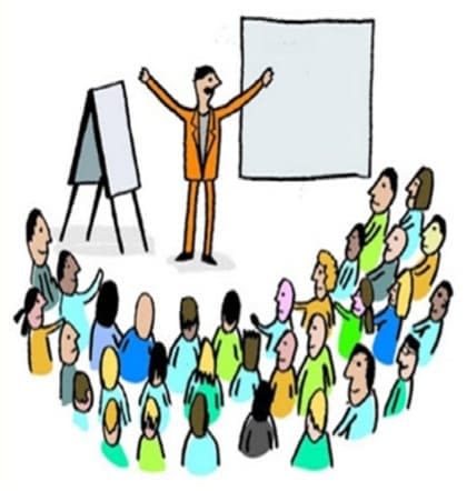 people people listening to a lecture sketch