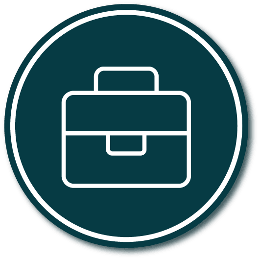 business shadow briefcase teal icon