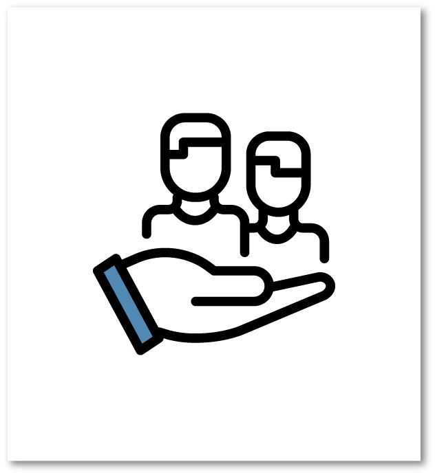 hand holding people icon