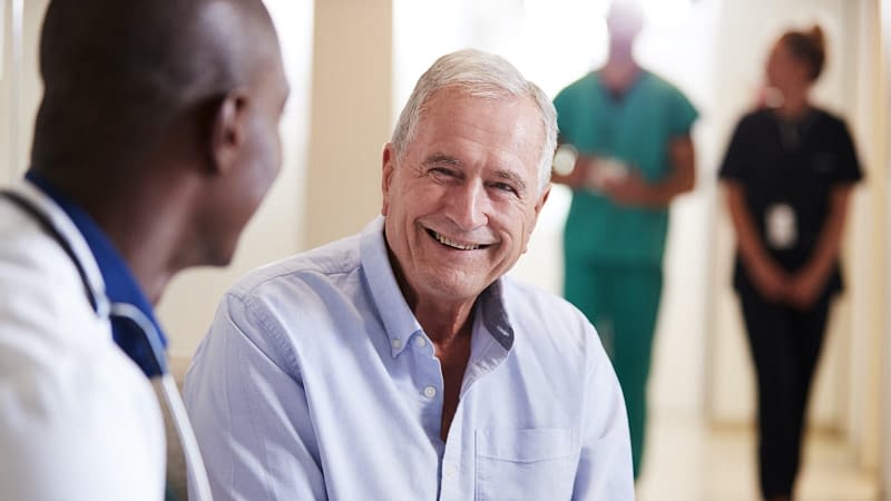 Senior man at the doctor