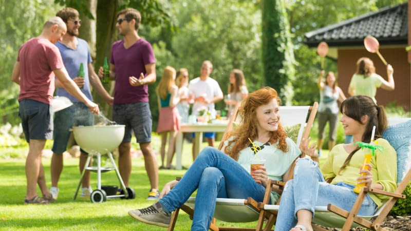 Personal Liability Insurance 7726 Backyard party with adults grilling and hanging out