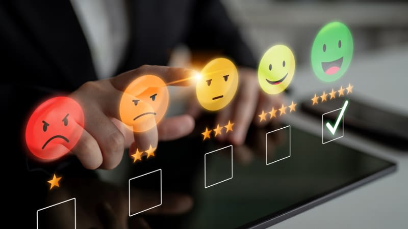 Online Reputation 71326 Computer screen with online reputation emojis graphic