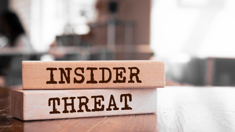 Employee Dishonesty Insurance 101526 Wooden blocks with the words insider threat on them