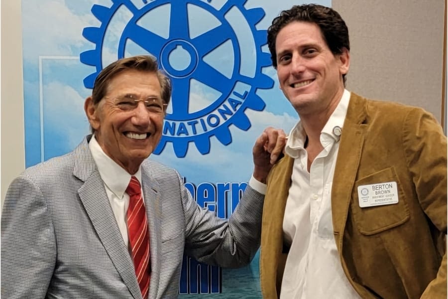 Joe Namath and Berton Brown photo at the Rotary Club