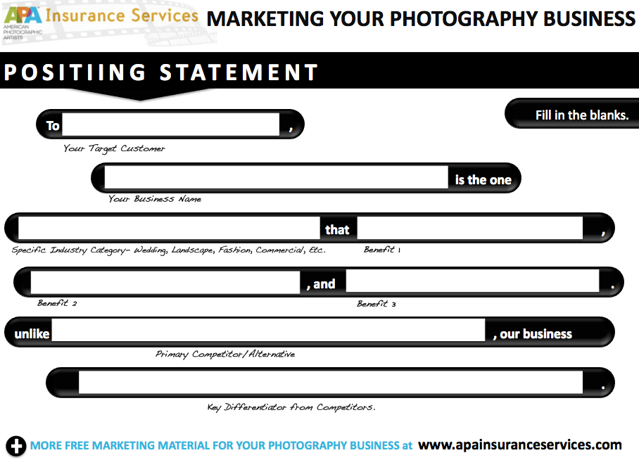 Photography Business Marketing: Positioning Statement